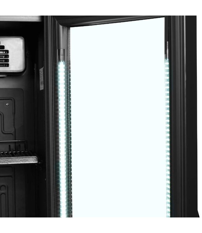 Flessenkoelkast FSC175H BLACK | 182L | Glazen deur | Zwart | (H)201,3x(B)43,5x(D)46cm