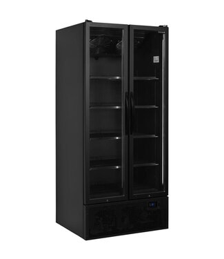 Tefcold Display koelkast FS890H BLACK | 2 Glazen deuren | 707L | Zwart | (H)199x(B)89x(D)74cm