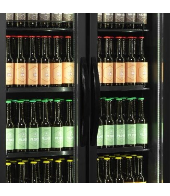 Display koelkast FS890H BLACK | 2 Glazen deuren | 707L | Zwart | (H)199x(B)89x(D)74cm