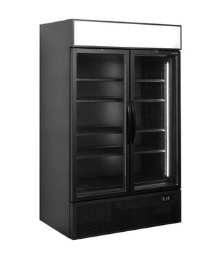 Tefcold Display koelkast FSC1200H BLACK | 2 Glazen deuren | 1082L | Zwart | (H)200x(B)120x(D)79cm