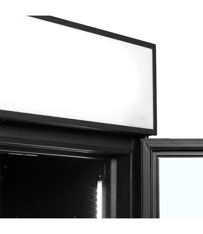 Display koelkast FSC1200H BLACK | 2 Glazen deuren | 1082L | Zwart | (H)200x(B)120x(D)79cm