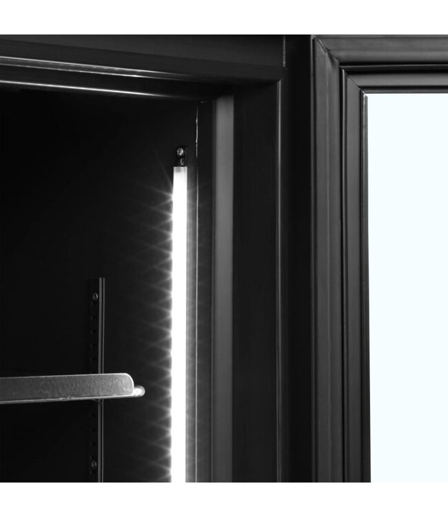 Display koelkast FSC1200H BLACK | 2 Glazen deuren | 1082L | Zwart | (H)200x(B)120x(D)79cm