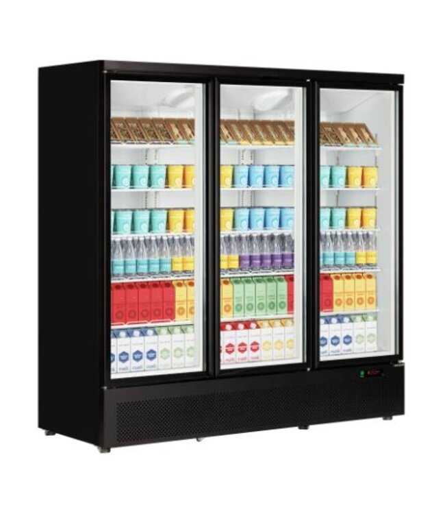 Display koelkast Atom Maxi C3DB | 1664L | 3 Glazen deuren | Zwart | (H)200,3x(B)188x(D)71cm