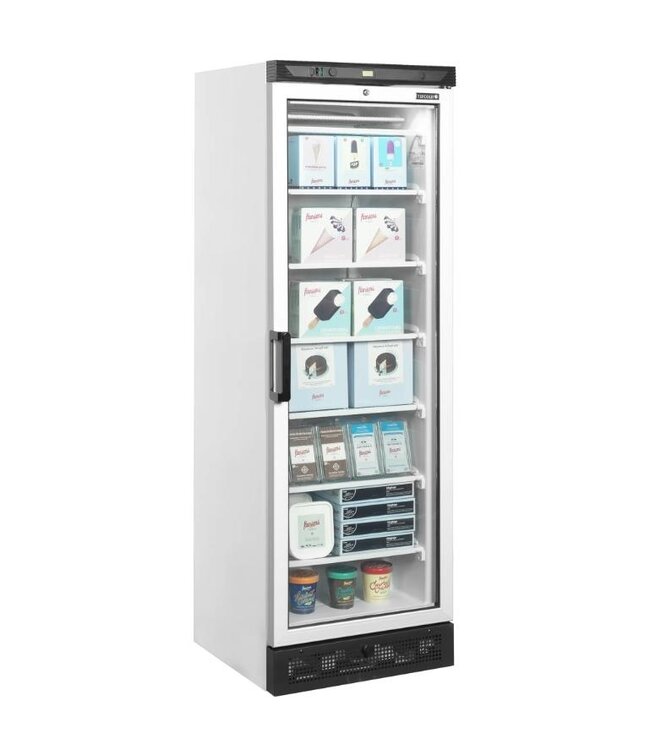 Vrieskast UFFS371G | Glazen deur | 300L | Wit | (H)184x(B)59,5x(D)64cm