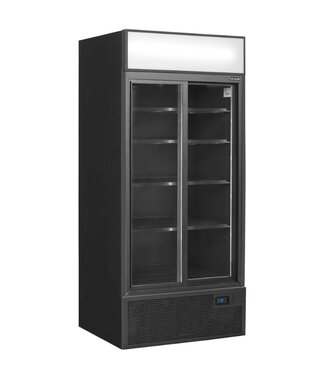 Tefcold Display koelkast FSC891S Black | 707L | 2 Glazen schuifdeuren | Zwart | (H)199x(B)89x(D)74cm