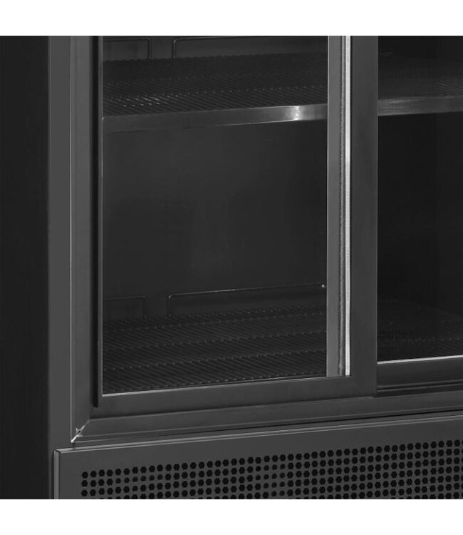 Display koelkast FSC891S Black | 707L | 2 Glazen schuifdeuren | Zwart | (H)199x(B)89x(D)74cm