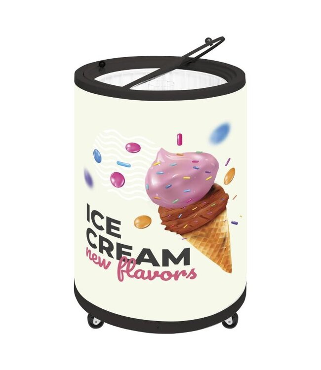 Blikbevriezer CF78 | 80L | Rond | Met wielen | Wit | (H)83x(B)56,7x(D)56,7cm