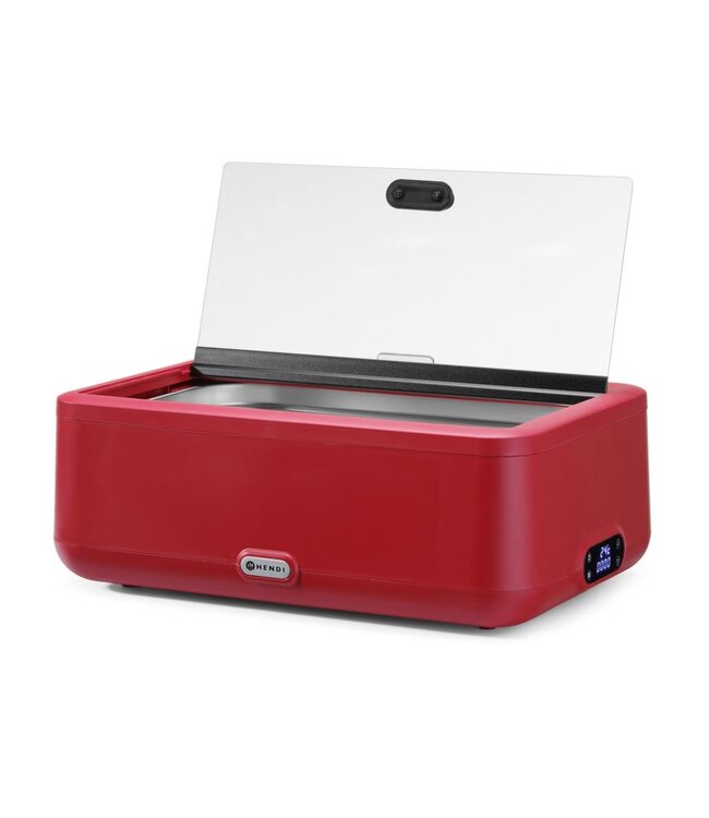 Chafing dish UNIQ | Elektrisch | Rood | Glazen deksel