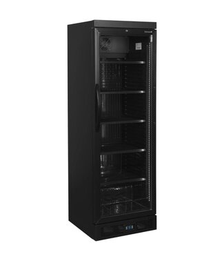 Tefcold Flessenkoelkast CEV435 BLACK | 358L | Glazen deur | Zwart | (H)184x(B)59,5x(D)64cm