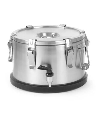 Hendi Geïsoleerde transportcontainer Profi Line | 10L | RVS | Met kraan | ø33cm