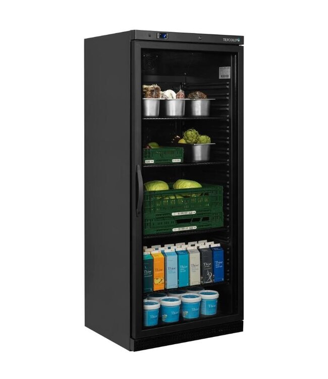 Display koelkast UR600BG | Glazen deur | 605L | 2/1GN | Zwart | (H)189,5x(B)77,7x(D)69,5cm