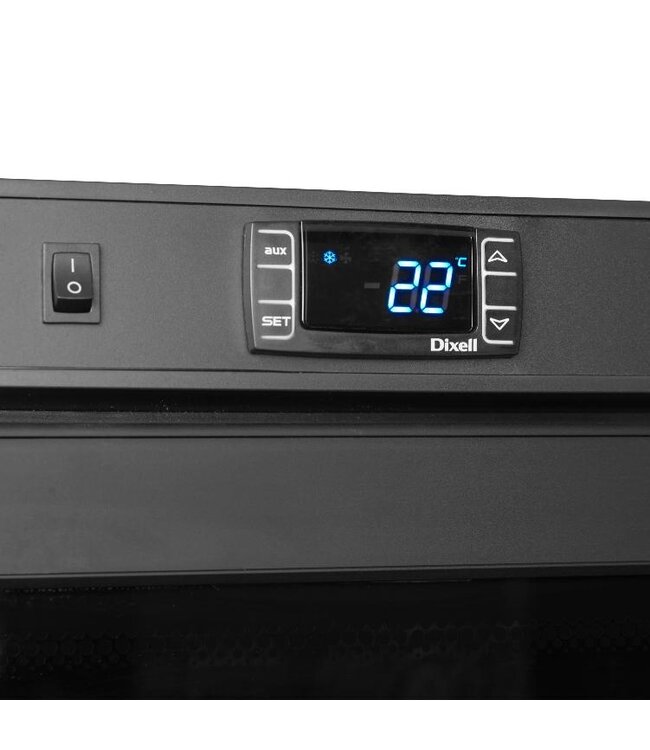 Display koelkast UR600BG | Glazen deur | 605L | 2/1GN | Zwart | (H)189,5x(B)77,7x(D)69,5cm