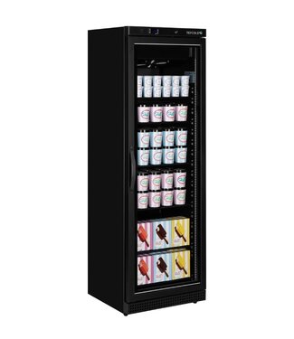Tefcold Display vrieskast UF400VGB | 400L | Glazen deur | Zwart | (H)185,5x(B)60x(D)58,5cm