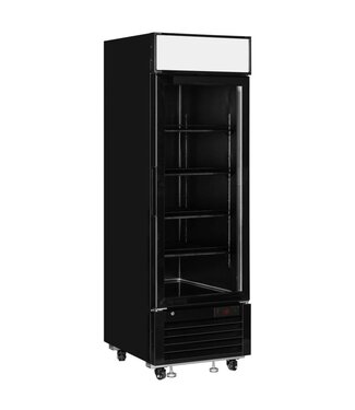 Tefcold Display vrieskast LGF2500B | 496L | Glazen deur | Met wielen | Zwart | (H)206,5x(B)68,5x(D)80,5cm