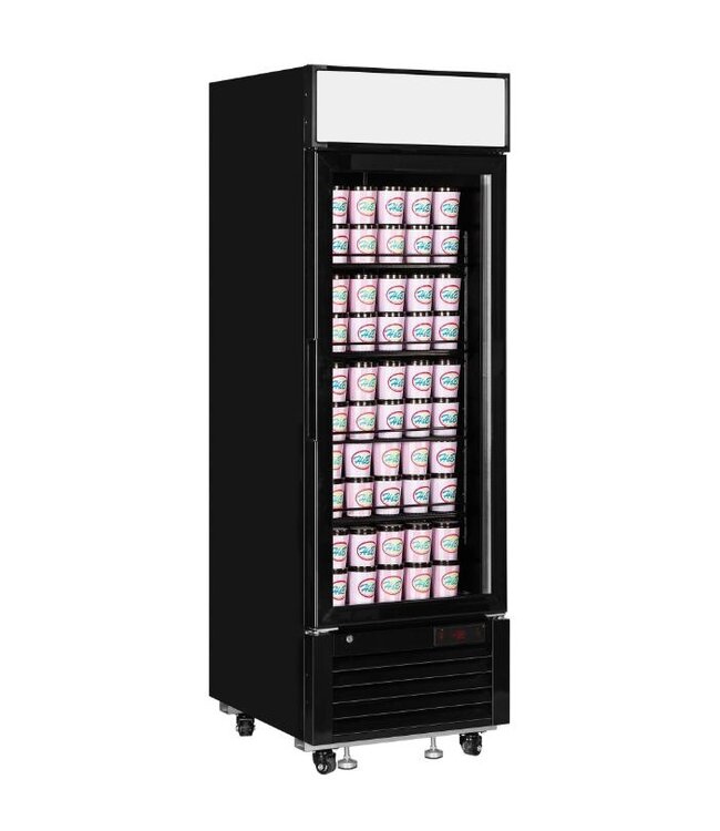 Display vrieskast LGF2500B | 496L | Glazen deur | Met wielen | Zwart | (H)206,5x(B)68,5x(D)80,5cm