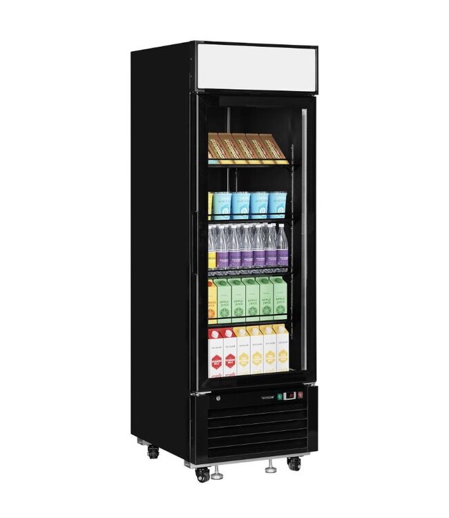 Display koelkast LGC2500B | 496L | Glazen deur | Met wielen | Zwart | (H)206,5x(B)68,5x(D)80,5cm