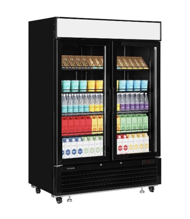 Display koelkast LGC5000B | 1108L | 2 Glazen deuren | Met wielen | Zwart | (H)206,5x(B)138,2x(D)80,5cm