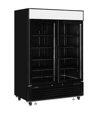 Tefcold Display koelkast LGC5000B | 1108L | 2 Glazen deuren | Met wielen | Zwart | (H)206,5x(B)138,2x(D)80,5cm