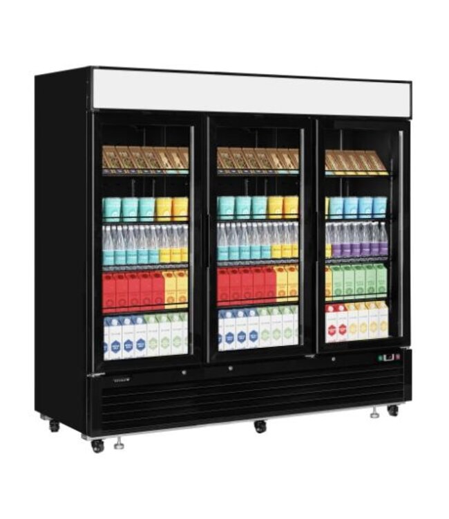 Display koelkast LGC7500B | 2050L | 3 Glazen deuren | Met wielen | Zwart | (H)206,5x(B)207,9x(D)80,5cm