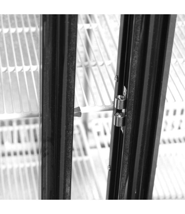 Barkoelkast DB201S | 2 Glazen schuifdeuren | 190L | Zwart | (H)87x(B)90x(D)52cm