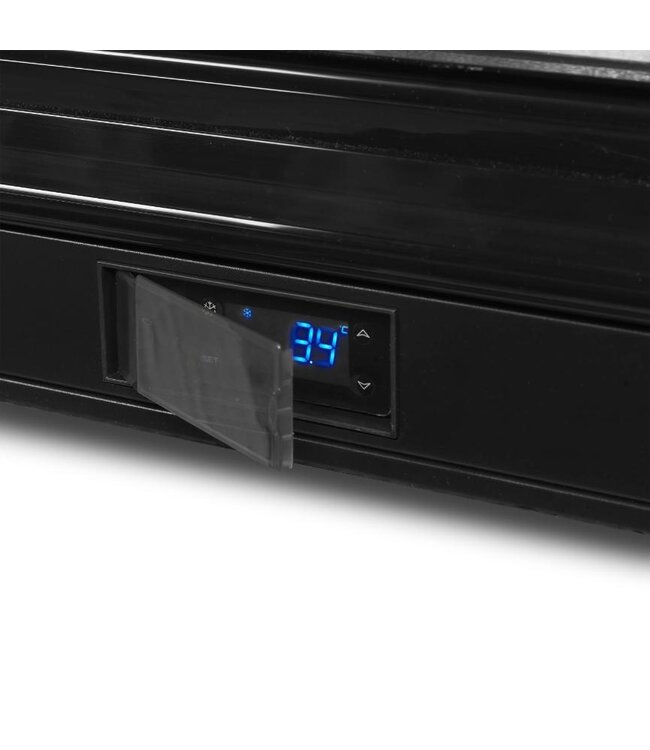 Barkoelkast DB301S-3 | 3 Glazen schuifdeuren | 300L | Zwart | (H)87x(B)135x(D)52,6cm