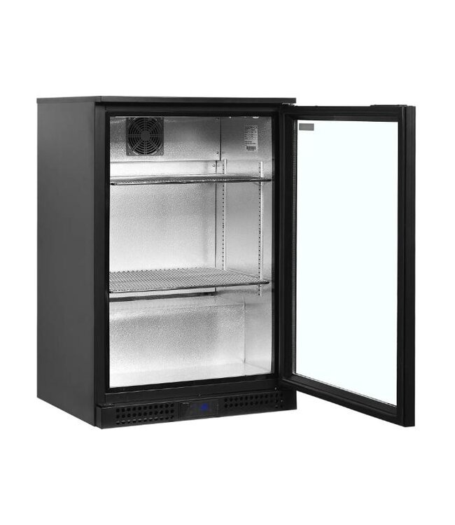 Barkoelkast BA11H | 1 Glazen deur | 128L | Zwart | (H)90x(B)60x(D)52cm