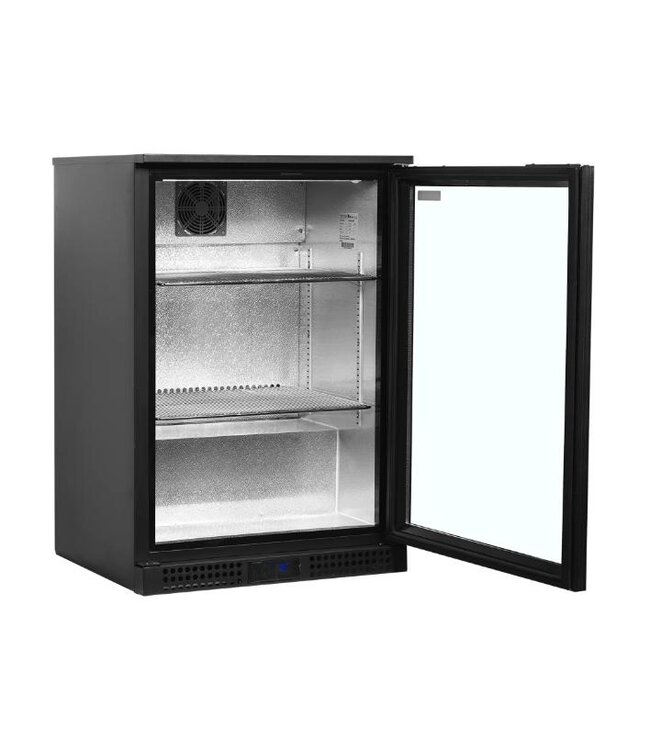 Barkoelkast BA16H | 1 Glazen deur | 125L | Zwart | (H)87x(B)60x(D)52cm