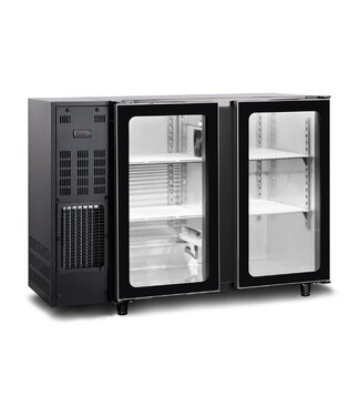 Tefcold Barkoeling TBC2G 125B | 2 Glazen deuren | 312L | Zwart | (H)89x(B)125,5x(D)56,5cm