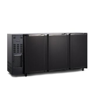 Tefcold Barkoeling TBC3 177B | 3 Deurs | 489L | Zwart | (H)89x(B)177,5x(D)56,5cm