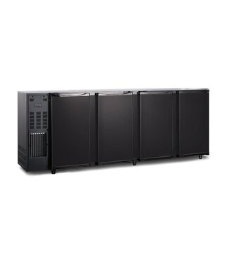 Tefcold Barkoeling TBC4 229B | 4 Deurs | 665L | Zwart | (H)89x(B)229,5x(D)56,5cm