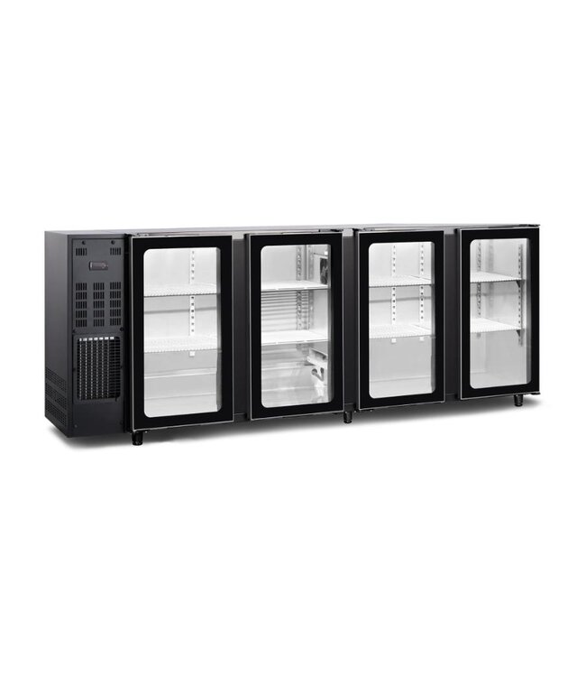 Barkoeling TBC4G 267B | 4 Glazen deuren | 794L | Zwart | (H)89x(B)267,5x(D)56,5cm