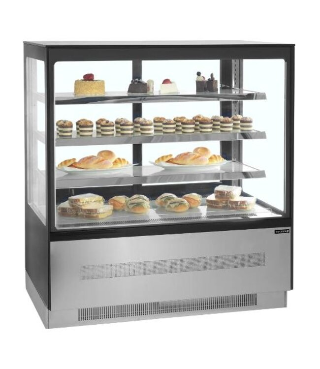 Koelvitrine LPD903F/BLACK | 3 Glazen planken | 390L | (H)135x(B)90,5x(D)74,5cm
