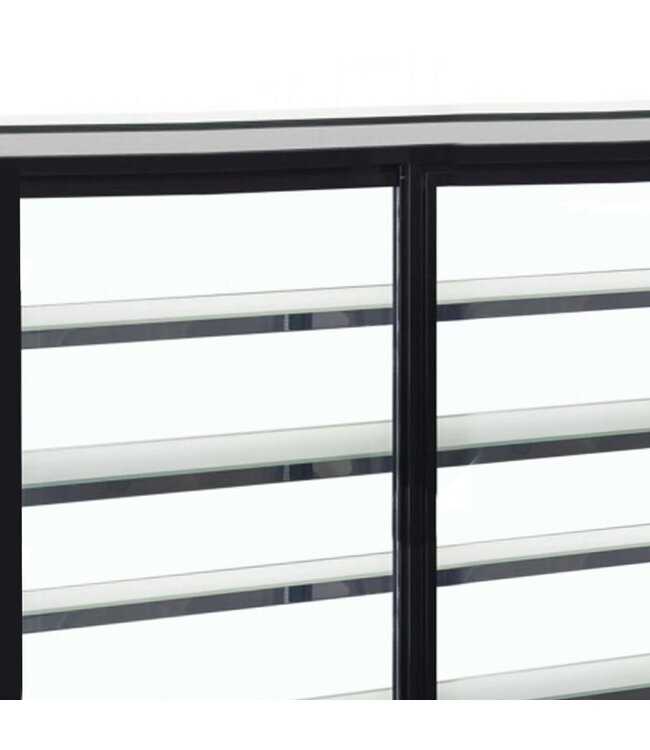 Koelvitrine LPD1203F/BLACK | 3 Glazen planken | 530L | (H)135x(B)120,5x(D)74,5cm