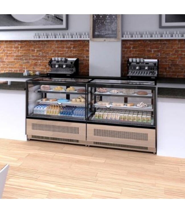 Koelvitrine LPD1203F/BLACK | 3 Glazen planken | 530L | (H)135x(B)120,5x(D)74,5cm