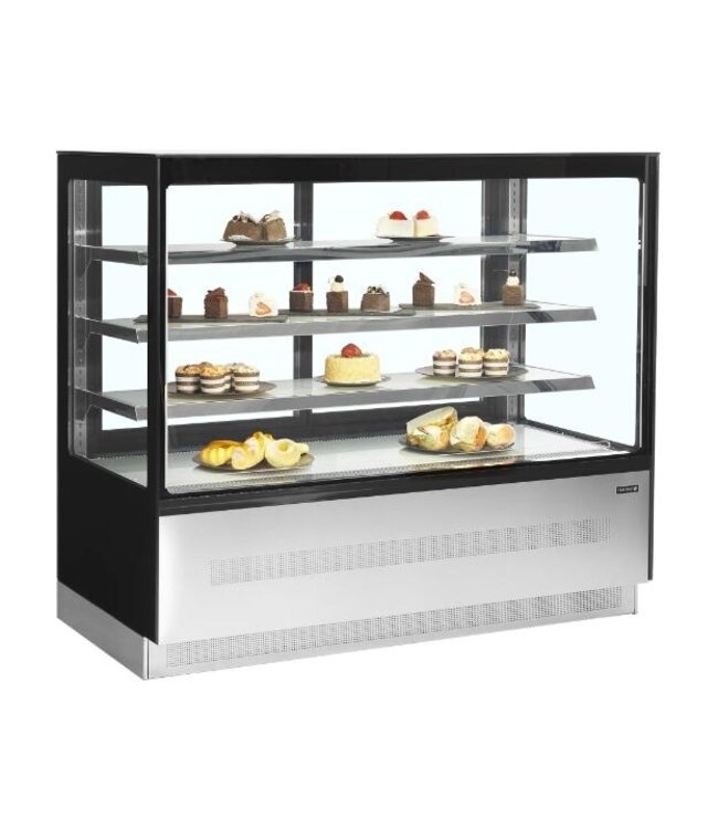 Koelvitrine LPD1503F/BLACK | 3 Glazen planken | 680L | (H)135x(B)150,5x(D)74,5cm