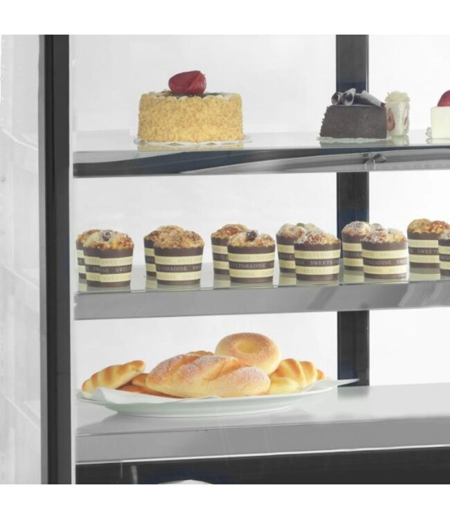 Koelvitrine LPD1503F/BLACK | 3 Glazen planken | 680L | (H)135x(B)150,5x(D)74,5cm