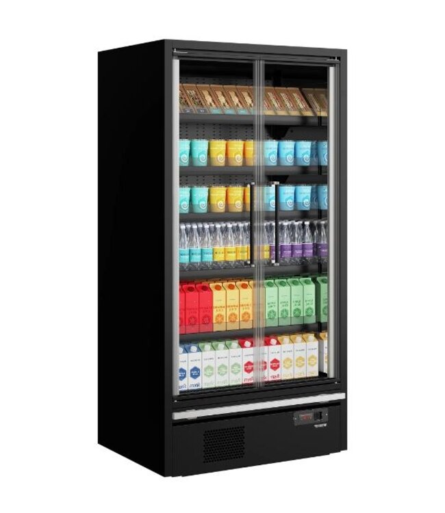 Wandkoeling Galaxy+ GP10FGD Black | 1083L | 2 Glazen deuren | Zwart | (H)204x(B)101,8x(D)75cm