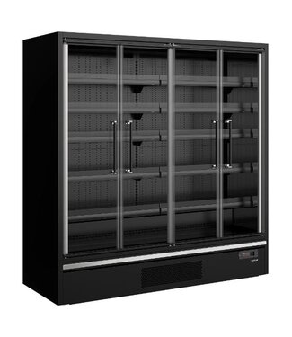 Tefcold Wandkoeling Galaxy+ GP20FGD Black | 2165L | 4 Glazen deuren | Zwart | (H)204x(B)195,5x(D)75cm