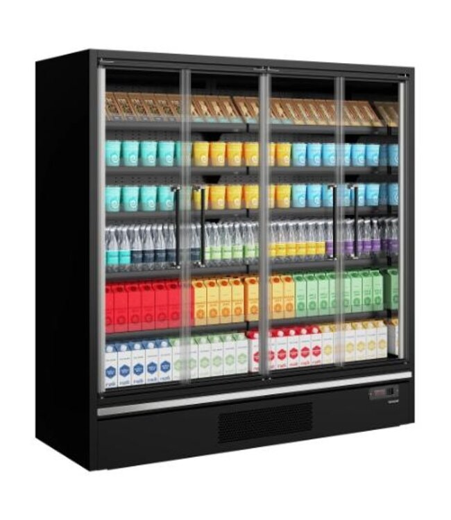 Wandkoeling Galaxy+ GP20FGD Black | 2165L | 4 Glazen deuren | Zwart | (H)204x(B)195,5x(D)75cm