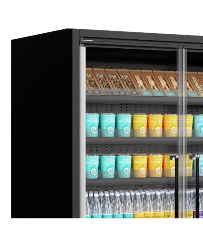 Wandkoeling Galaxy+ GP20FGD Black | 2165L | 4 Glazen deuren | Zwart | (H)204x(B)195,5x(D)75cm