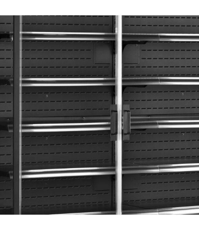 Wandkoeling PC1250B | 1292L | 2 Glazen deuren | Zwart | (H)205x(B)131x(D)74cm