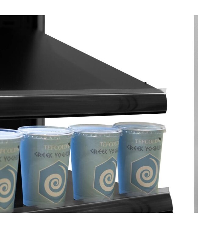 Wandkoeling PC2500B | 2585L | 4 Glazen deuren | Zwart | (H)205x(B)256x(D)74cm