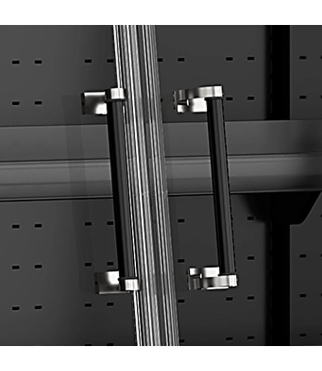 Wandkoeling Galaxy+ GPL10FGD Black | 598L | 2 Glazen deuren | Zwart | (H)150x(B)106x(D)74cm