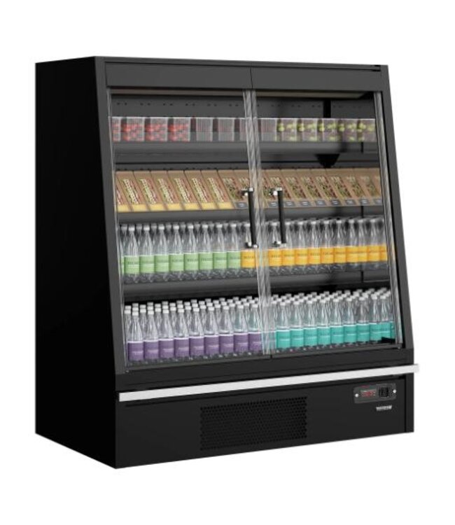 Wandkoeling Galaxy+ GPL14FGD Black | 797L | 2 Glazen deuren | Zwart | (H)150x(B)133x(D)74cm