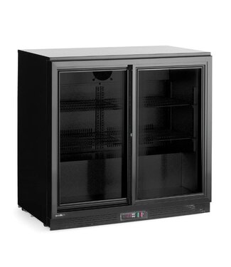 Arktic Barkoelkast | 2 Glazen schuifdeuren | 198L | Zwart | (H)87x(B)90x(D)52cm