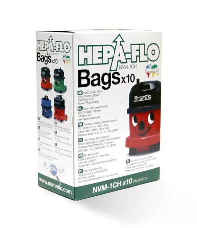 Stofzuigerzak Numatic | Voor 7L tot en met 9L modellen | Pak 10 stuks