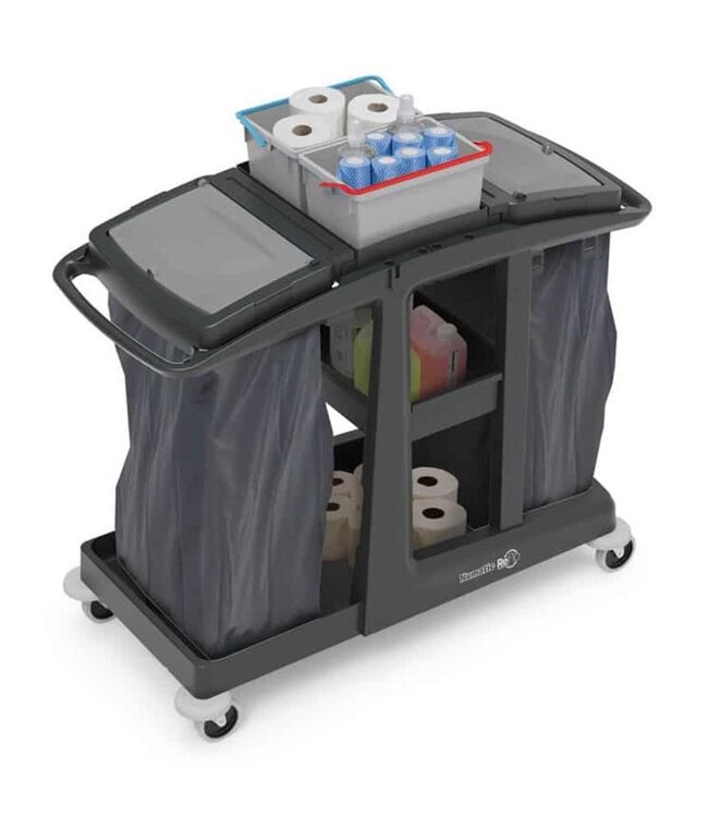 Schoonmaakwagen ReFlo ECO-Matic EM4 | Met 2x 10L emmers & 2x afvalzakhouders