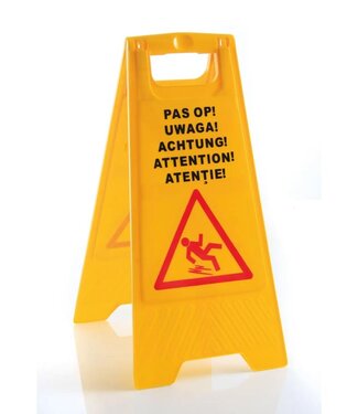 Waarschuwingsbord Natte vloer - 5 talen - (B)46x(D)30x(H)61,5cm