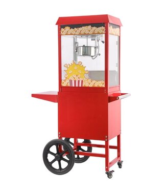 Hendi Popcornmachine met kar | Rood
