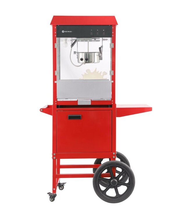 Popcornmachine met kar | Rood